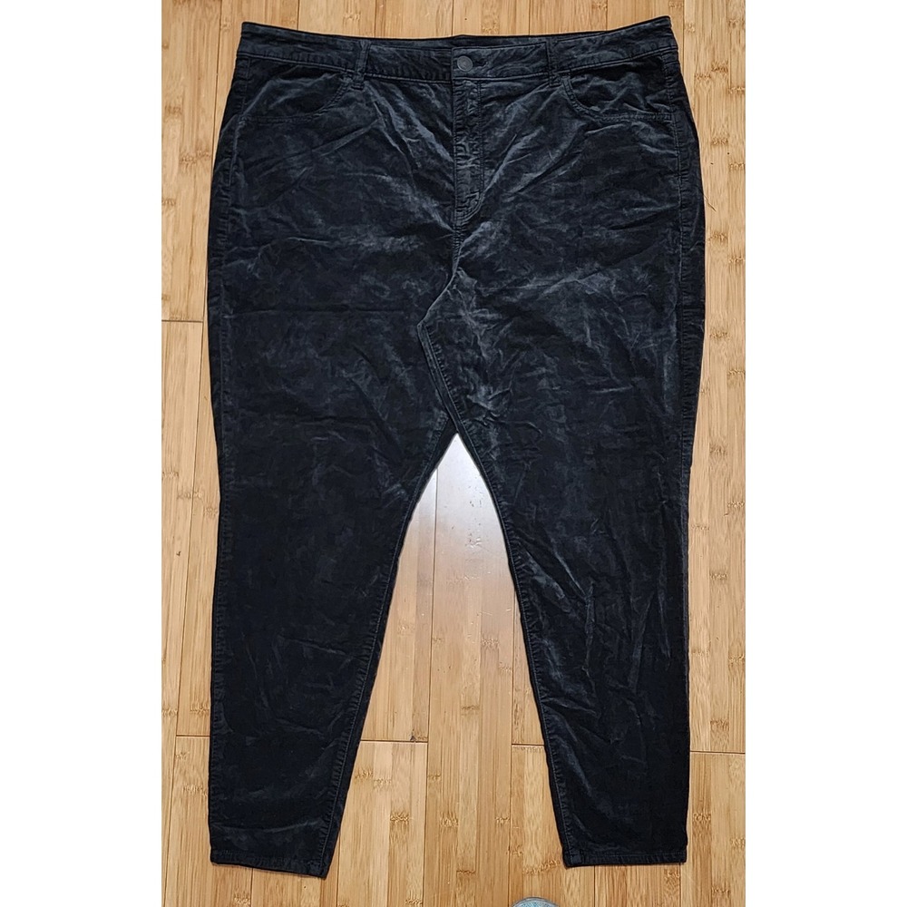 American Eagle Pants Womens 22 Short Black Velvet Hi Rise Jegging Super Stretch